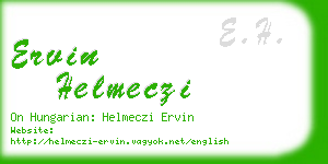 ervin helmeczi business card